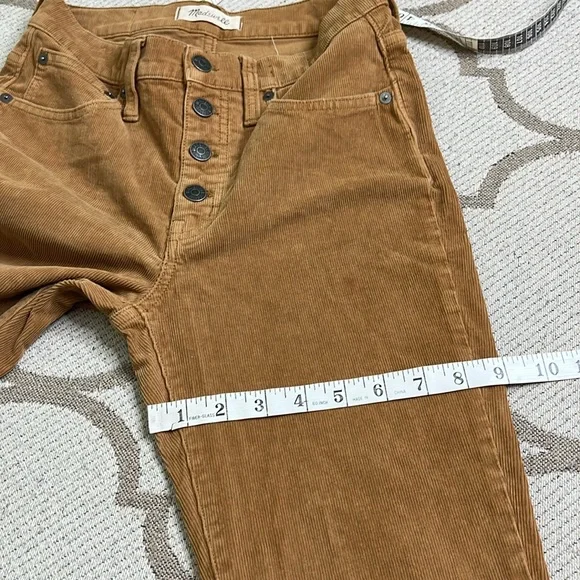 Madewell Cali Demi Boot Tan Corduroy Button-Fly Pants, size 25 - Picture 8 of 17